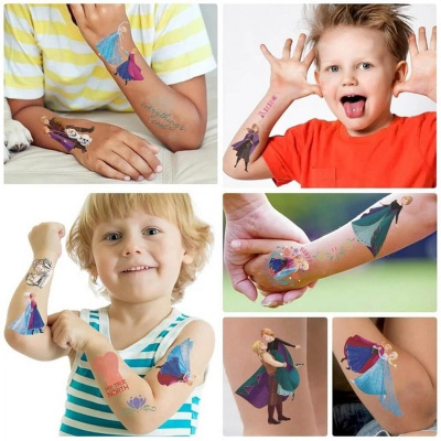 Набір тимчасових тату "Холодне серце" frozen-tattoo-mini-set-1-10, 10 штук, розмір 12 х 7 см