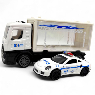 Вантажівка інерц. (Поліція) з метал машинкою (Porsche) MIC 786-201C/202C