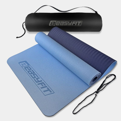 Килимок для йоги (блакитний з синім) в чохлі EasyFit EF-1924s- LBBL