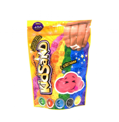 Кінетичний пісок KidSand рожевий, в пакеті, 400 г Dankotoys KS-03-03