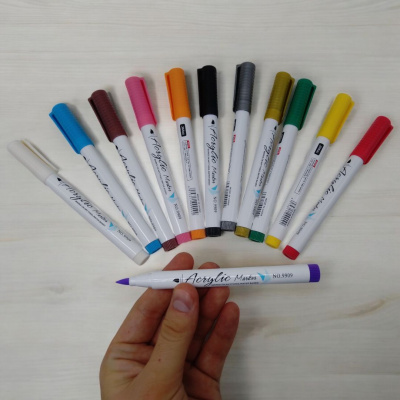 Акрилові маркери Paint Markers 12 кольорів JiMiao C65265