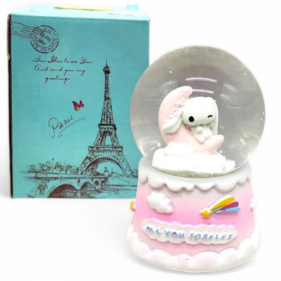 Нічник-снігова куля аніме Sanrio - Cinnamoroll 9 см, зайчик на місяці MIC ZT051