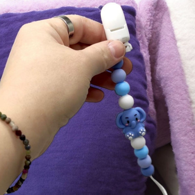 Силіконовий ланцюжок для пустушки Animals. Слоник Mega Zayka №0528