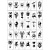 Набір тимчасових тату "Чорні міні №7" black-tattoo-mini-set-7-ZZC-30, 30 штук, розмір 9,5 х 9,5 см
