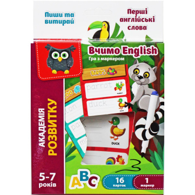 Гра з маркером Пиши та стирай: Вчимо слова англійською (укр) Vladi Toys VT5010-24