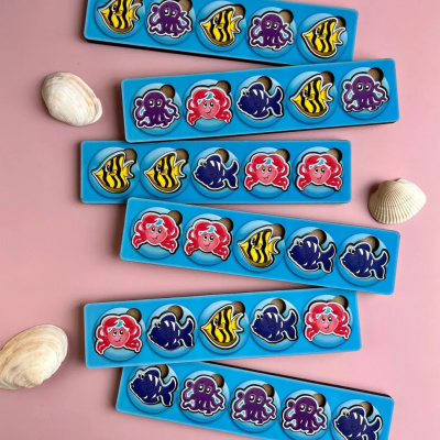 Дерев'яна настільна гра "Морські жителі-1" Ubumblebees (ПСД003) PSD003 сортер-комодик