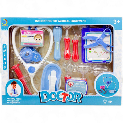 Ігровий набір Лікар (12+ предметів), синій YUEQITOYS 47006/47016