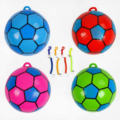 Мʼячик гумовий 20 см, з пружинкою (рожевий) MIC C56607