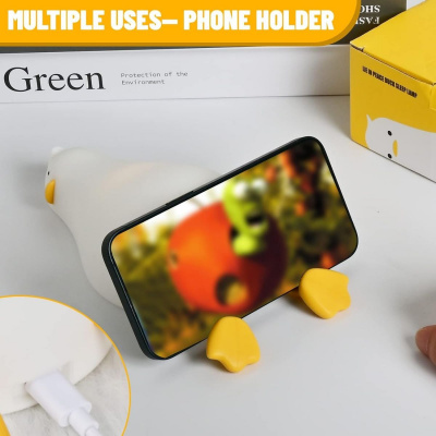 Нічник силіконовий Качка Lie in peace duck sleep Lamp, акумулятор MIC C71561