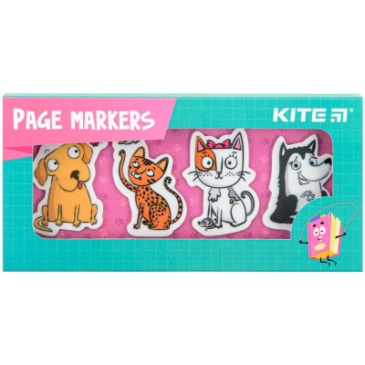 Закладки пластикові 4x20 шт, 35х50 мм, Pets Kite K22-479-5