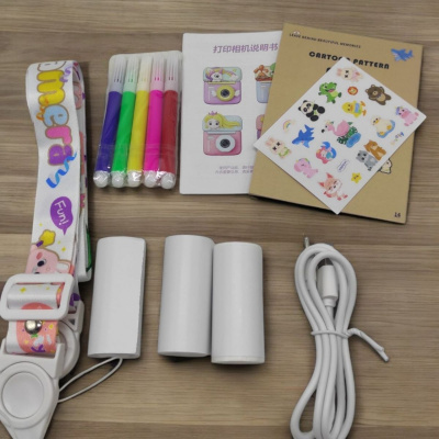 Фотоапарат-термопринтер Print Camera: Динозавр, чорно-білий друк, з фломастерами, 3 рулони паперу Sindeer Toys M12D