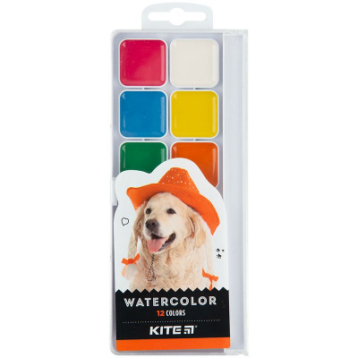 Фарби акварельні, 12 кол. Kite Dogs Kite K23-061