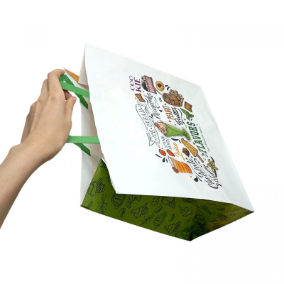 Пакет паперовий з ручками Крафт білий 32х15х30 см Art studio of Happiness KGB 323015 -30