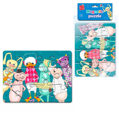 Мʼякі магнітні пазли Звірята (12 елем) Vladi Toys VT3301-01