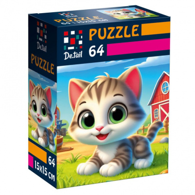 Пазли De.tail. Кумедне кошеня 64 деталі Vladi Toys DT1234-24
