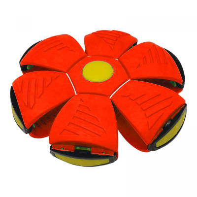 Мʼяч-трансформер зі світлом Flat Ball Disc: Мʼячик-фризбі, кораловий MIC C67961