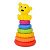 Дитяча іграшка "Пірамідка Ведмедик" 638-112(Yellow) 18,5 см, 6 кілець
