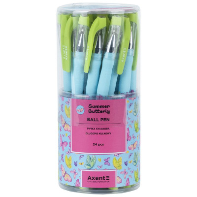 Ручка кулькова Summer Butterly, синя Axent AB1049-41-A