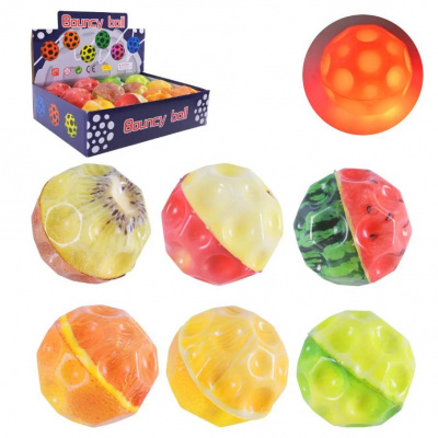 Мячик Gravity Moon Ball Фрукти антигравитационный, 7 см, со светом, микс, 1 штука MIC PR2442