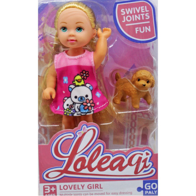 Лялька Loleaqi маленька з собачкою, мікс MiC LLQ89010