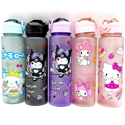 Пляшка для води Sanrio: Cinnamonroll місткість: 750 мл, пластикова, трубочка, ремінець, в пакеті (БЛАКИТНИЙ) MIC C76389