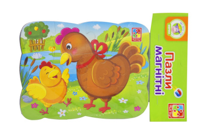 Магнітні пазли Курочка і курча, 12 деталей (укр) Vladi Toys VT3205-78