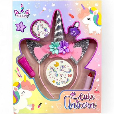 Набір прикрас з косметикою Cute Unicorn (срібний) MIC AA-2611/AA-2612