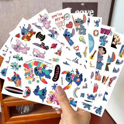 Набір тимчасових тату "Ліло та Стіч №2" lilo-stich-tattoo-2-1, 10 штук, розмір 12 х 7 см