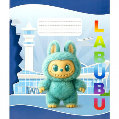 Зошит кольоровий 18 аркушів, клітинка Labubu (20 штук в упаковці) Мрії Збуваються Labubu-18K