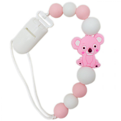 Силіконовий ланцюжок для пустушки Коала, рожева Mega Toys №0521