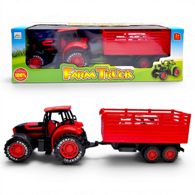 Трактор інерційний з причіпом, в коробці р.44,5x12x14,5 см YG Toys 3368-82N
