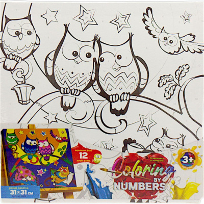 Картина по номерах дитяча Совина любов 31х31 см Dankotoys CBN-01-01,02,03,04...10