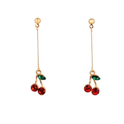 Дитячі сережки "Fashion черешні" T24627 червоні