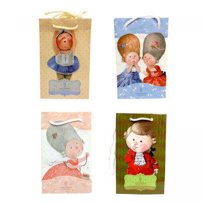 Пакет подарунковий вертикальний 18*11*5 мікс видів Bourgeois 18-11-5