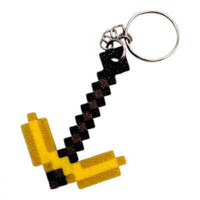 3D Брелоки MINECRAFT / МАЙНКРАФТ PICKAXE TOOL / КАЙЛО KEYCHAIN, ЗОЛОТИЙ, 3D друк OYTOY 01030110