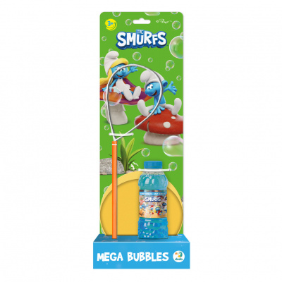 Мильні бульбашки "Mega Bubbles з тарілкою The Smurfs" 200637 об'єм 450 мл
