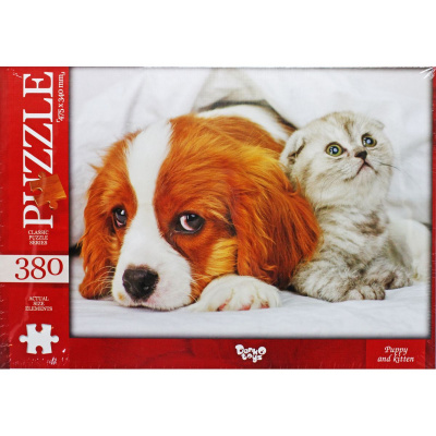 Пазл Puppy and kitten (380 елементів) Dankotoys C380-06-01,02,03,04...10
