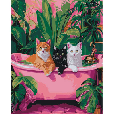 Картина по номерах Котики в ванній 40х50 см Art Craft 11692-AC