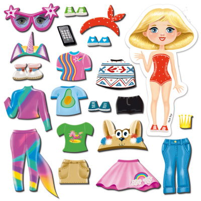 Магнітна гра Одягалка "Trendy girl" Vladi Toys VT3204-32 Укр