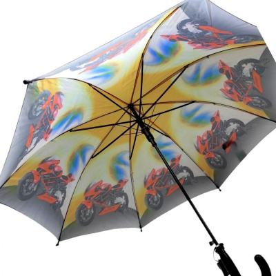 Дитяча парасолька (СІРА) З (МОТОЦИКЛОМ) MIC д0155