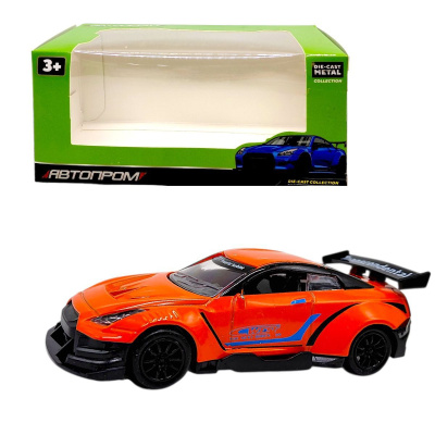 МАШИНА АВТОПРОМ (металева) 1:36 NISSAN GTR-35 (ПОМАРАНЧЕВИЙ) Автопром AP74164