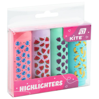 Маркер Highlighter, Kite, набір 4-х, пастель Kite K26-445-2