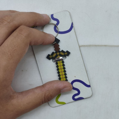Брелок 3D друк Minecraft Sword Tool / Меч Keychain, Золотий OYTOY 1029110