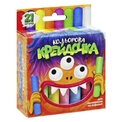 Крейда кольорова Крейдочка, малі,  21 штука Dankotoys КRD-03-01U