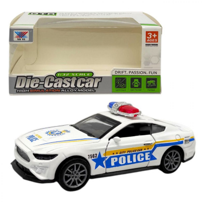 Машинка 1:32 металева інерційна поліцейська, (БІЛА) xu ye K175B9