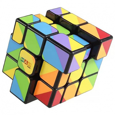Головоломка Кубик Рубіка Райдужний 3х3 Чорний Smart Cube SC361
