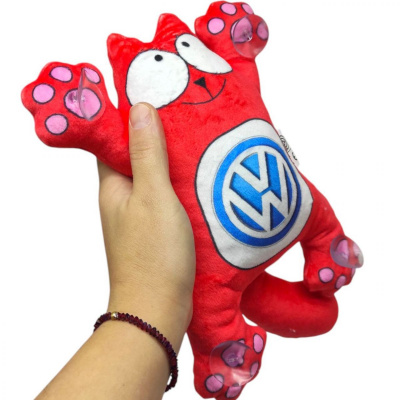 Котик Саймон на присосках 24 см AUDI (ЧЕРВОНИЙ) Сувенир-Декор Cat-22