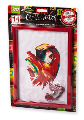 Вишивка хрестиком на канві Cross Stitch: Папуга Dankotoys VKB-01-14