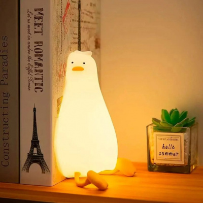 Нічник силіконовий Качка Lie in peace duck sleep Lamp, акумулятор MIC C71561