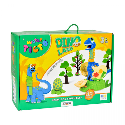 Набір для творчості Містер тісто. Dino Land, українською мовою Strateg 41035